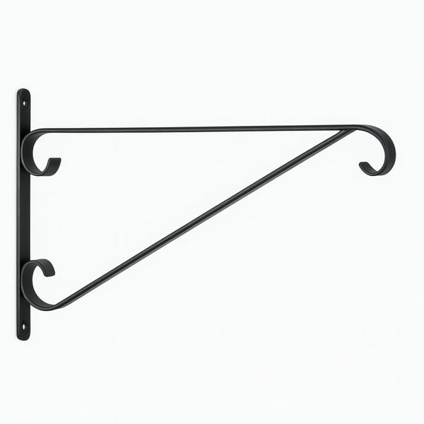 Wall Bracket - 300mm Extension, Heavy Duty Steel - Multi-Use Hook for Hanging Baskets and Lanterns